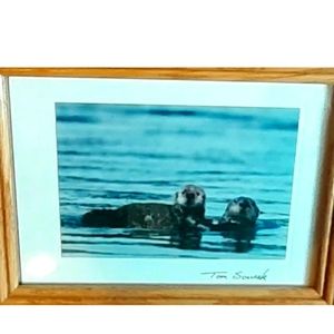 Famous Photographer Signed, Tom Soucek, Framed OOAK Anchorage Alaskan Otters